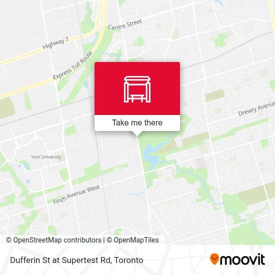Dufferin St at Supertest Rd map