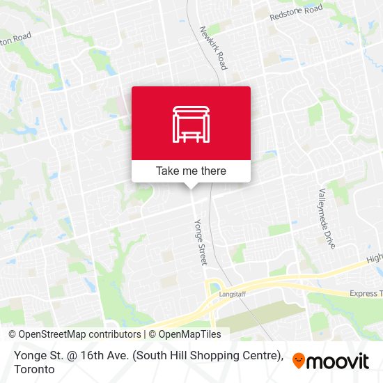 Yonge St. 16th Ave. (South Hill Shopping Centre) arrêt Itinéraires