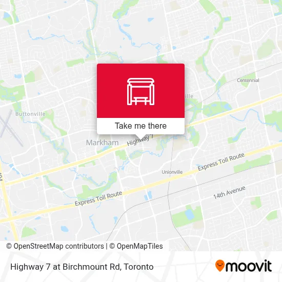 Highway 7 at Birchmount Rd map