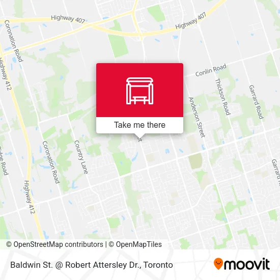 Baldwin St. @ Robert Attersley Dr. map