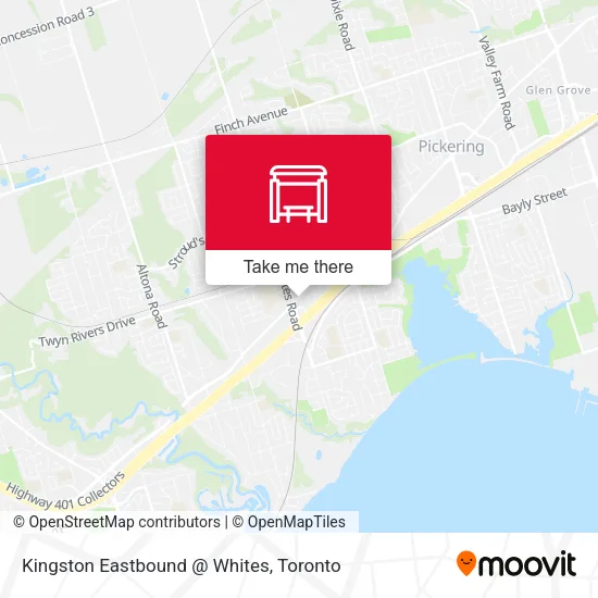 Kingston Eastbound @ Whites map