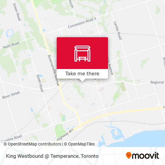 King Westbound @ Temperance map
