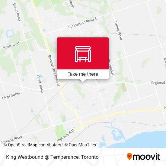 King Westbound @ Temperance map