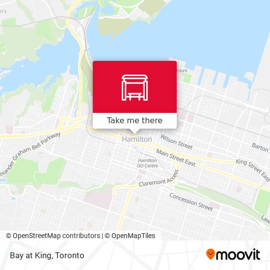 How to get to Bay at King in Hamilton by Bus or Train?