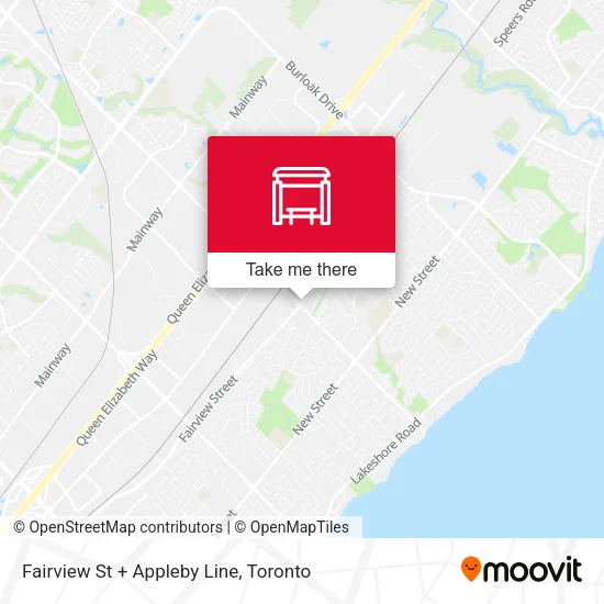 Fairview St + Appleby Line map