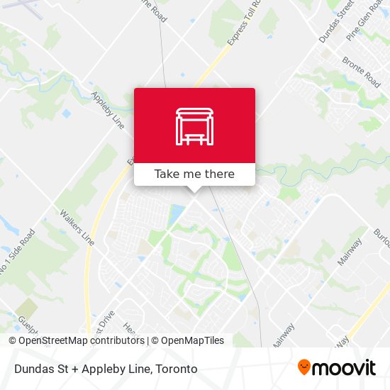 Dundas St + Appleby Line map