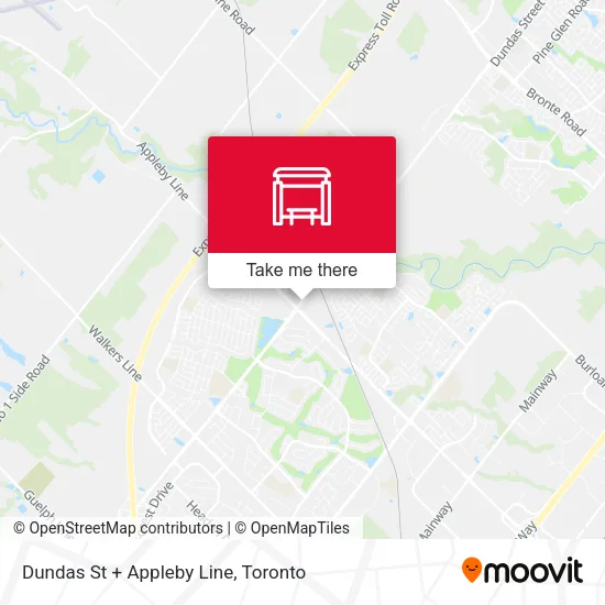Dundas St + Appleby Line map