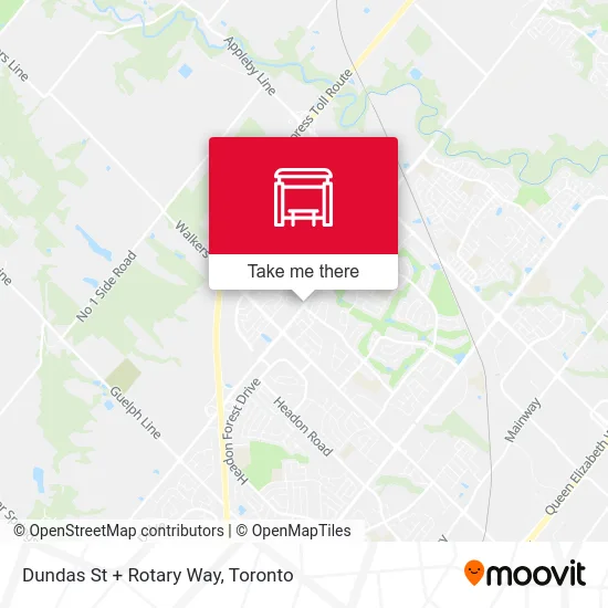 Dundas St + Rotary Way map