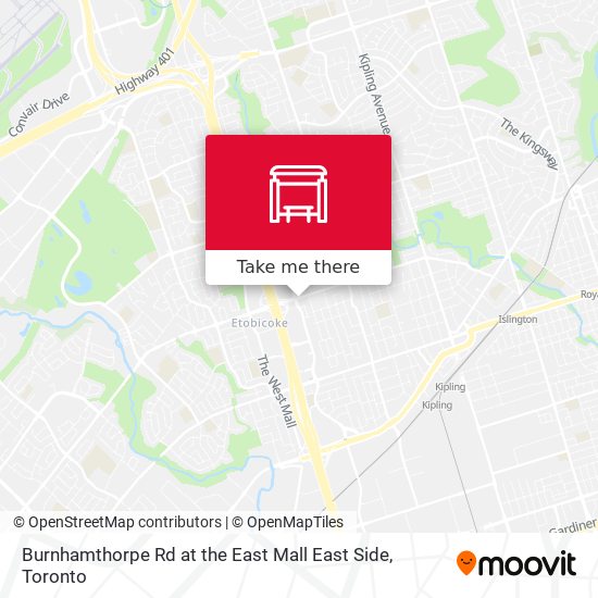 Burnhamthorpe Rd at the East Mall East Side map