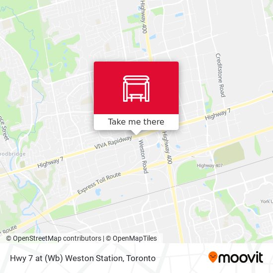 Hwy 7 at (Wb) Weston Station map