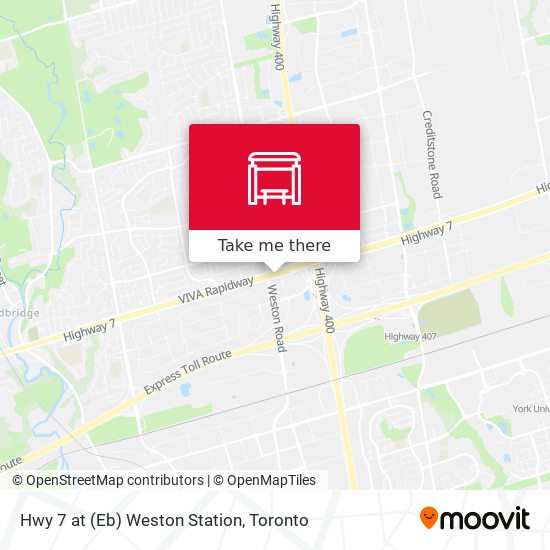 Hwy 7 at (Eb) Weston Station map