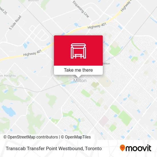 Transcab Transfer Point Westbound map