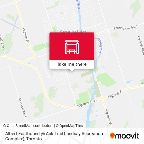 Albert Eastbound @ Auk Trail (Lindsay Recreation Complex) map