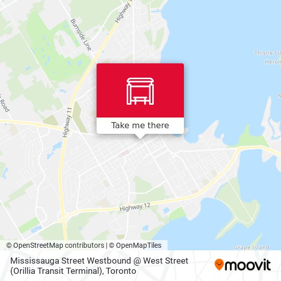 Mississauga Street Westbound @ West Street (Orillia Transit Terminal) map