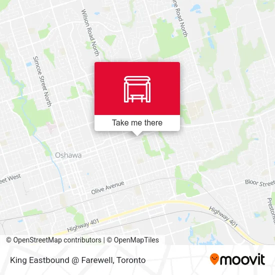 King Eastbound @ Farewell map