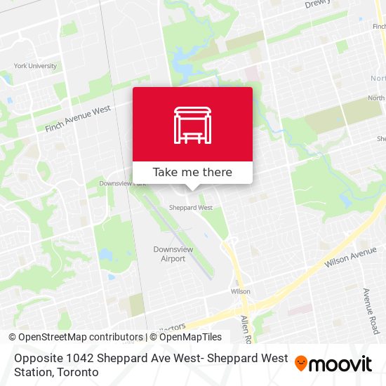 Opposite 1042 Sheppard Ave West- Sheppard West Station map