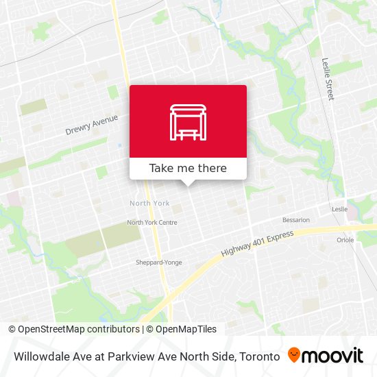 Willowdale Ave at Parkview Ave North Side map