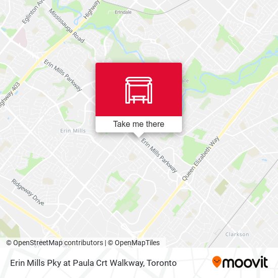 Erin Mills Pky at Paula Crt Walkway map