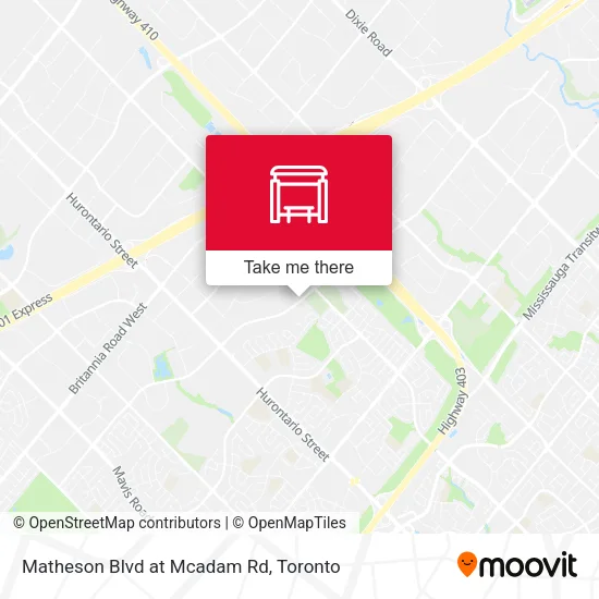 Matheson Blvd at Mcadam Rd map