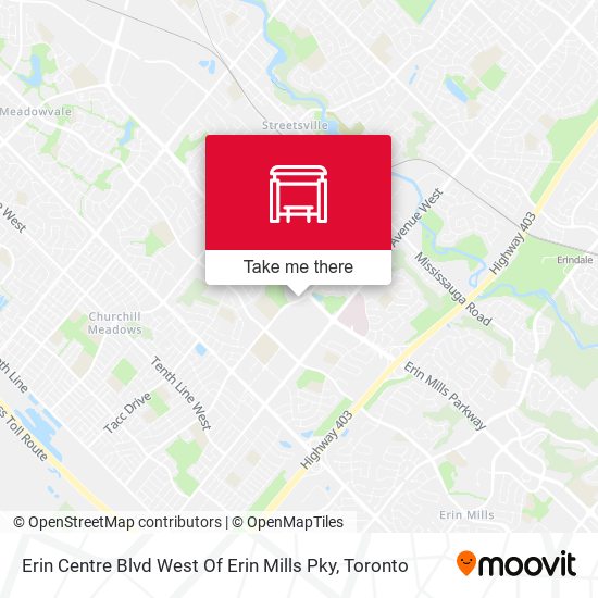 Erin Centre Blvd West Of Erin Mills Pky map