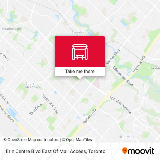Erin Centre Blvd East Of Mall Access map