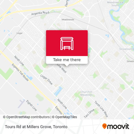 Tours Rd at Millers Grove map