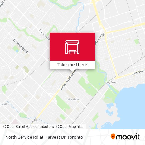North Service Rd at Harvest Dr map