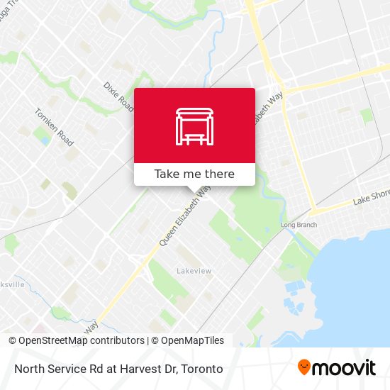 North Service Rd at Harvest Dr map