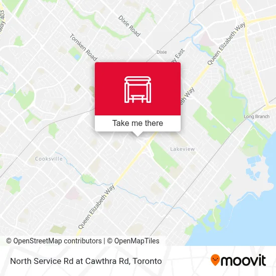North Service Rd at Cawthra Rd map