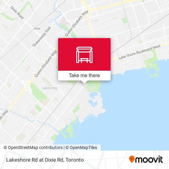 Lakeshore Rd at Dixie Rd map
