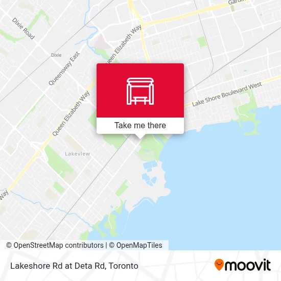 Lakeshore Rd at Deta Rd map