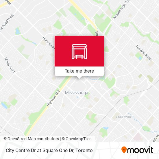 City Centre Dr at Square One Dr map