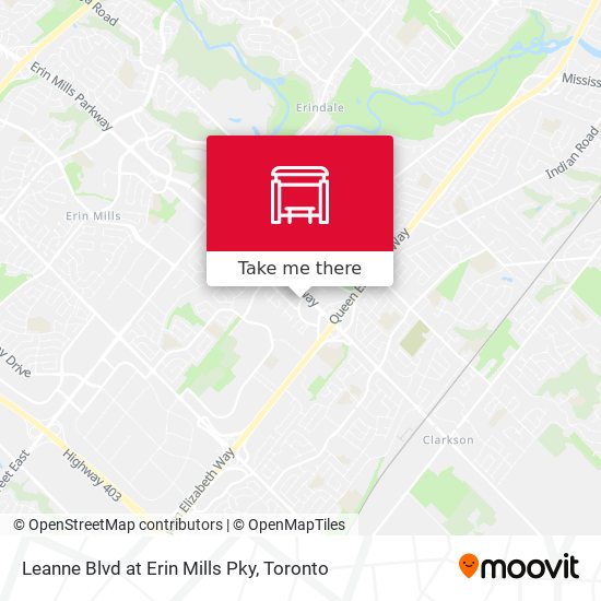 Leanne Blvd at Erin Mills Pky map