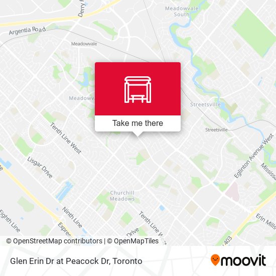 Glen Erin Dr at Peacock Dr map