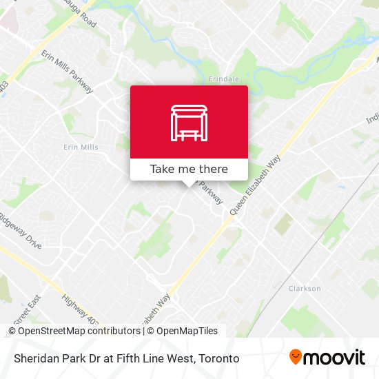 Sheridan Park Dr at Fifth Line West map