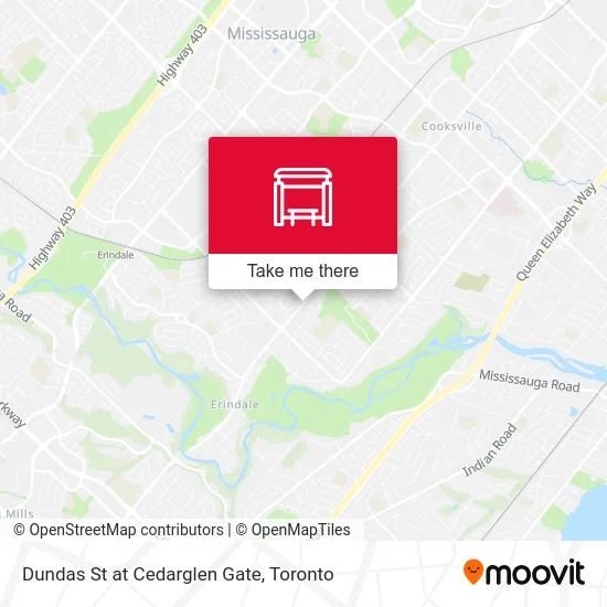 Dundas St at Cedarglen Gate map