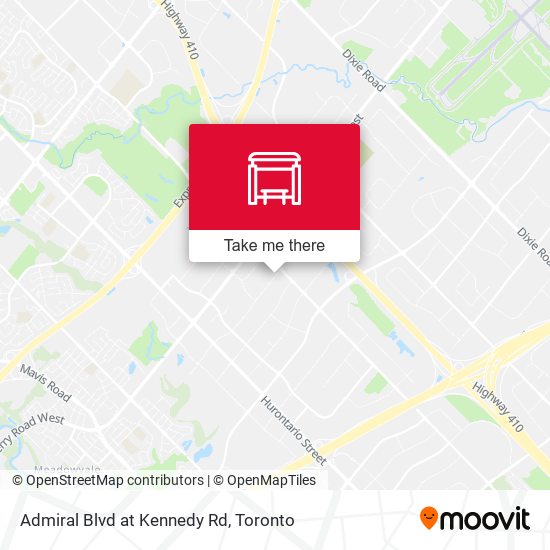 Admiral Blvd at Kennedy Rd map