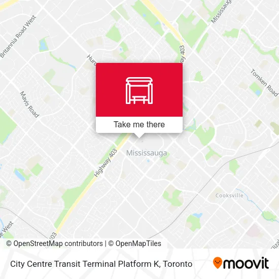 City Centre Transit Terminal Platform K map