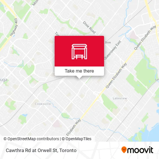 Cawthra Rd at Orwell St map