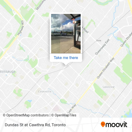 Dundas St at Cawthra Rd map