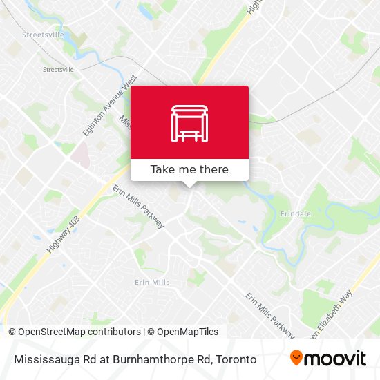 Mississauga Rd at Burnhamthorpe Rd map