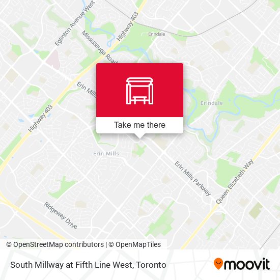 South Millway at Fifth Line West map