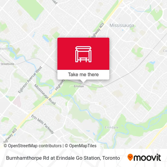 Burnhamthorpe Rd at Erindale Go Station map