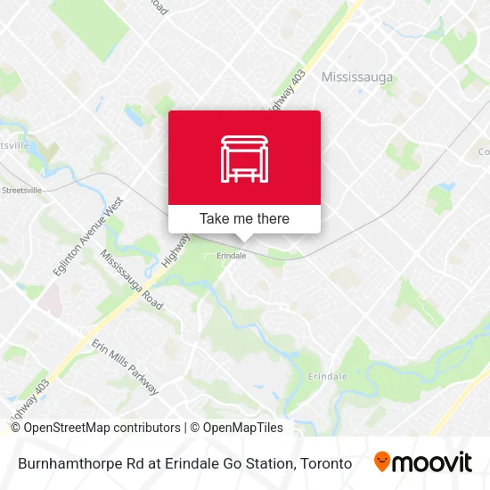 Burnhamthorpe Rd at Erindale Go Station map