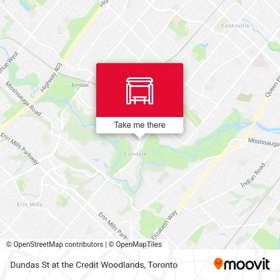 Dundas St at the Credit Woodlands map