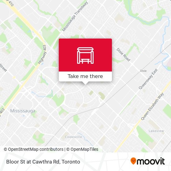 Bloor St at Cawthra Rd map