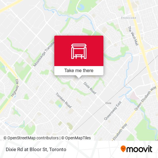 Dixie Rd at Bloor St map