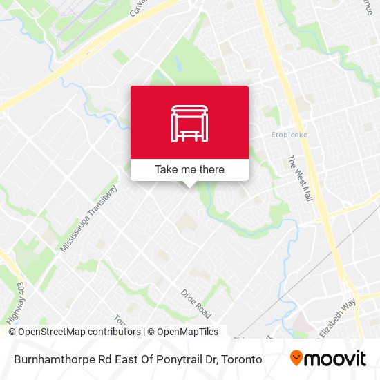 Burnhamthorpe Rd East Of Ponytrail Dr map