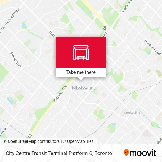 City Centre Transit Terminal Platform G map