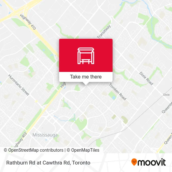 Rathburn Rd at Cawthra Rd map